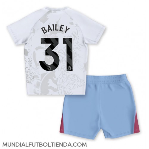 Camiseta Aston Villa Leon Bailey #31 Segunda Equipación Replica 2023-24 para niños mangas cortas (+ Pantalones cortos)